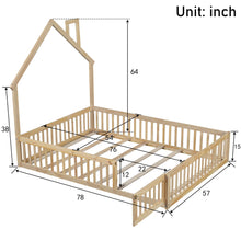 Load image into Gallery viewer, House Platform Bed With Guardrail
