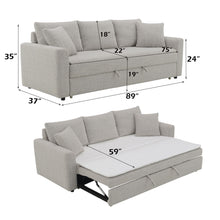 Load image into Gallery viewer, Connie - Boucle Sleeper Sectional Sofa With 2 Toss Pillows - Beige
