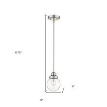 Load image into Gallery viewer, Metal Hanging With Round Clear Glass Shade - Silver

