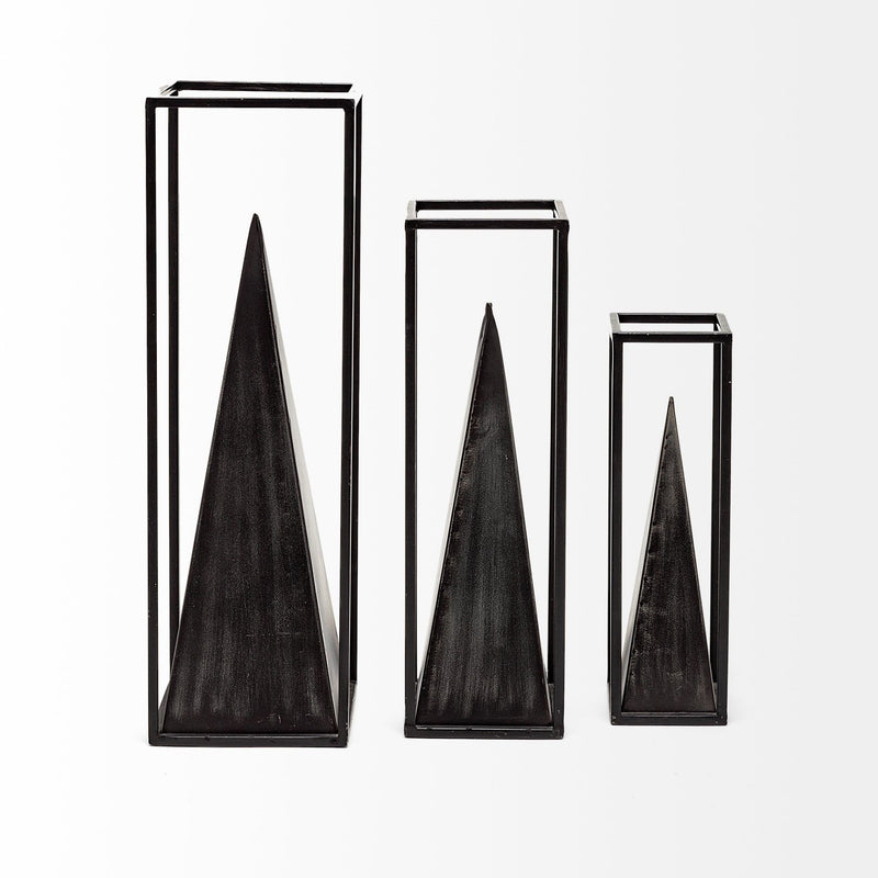 Framed Pyramid Sculpture - Black