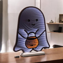 Load image into Gallery viewer, Halloween Ghost Tabletop Sign With LED - White / Orange / Black
