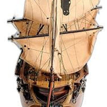 Load image into Gallery viewer, Hand Painted Model Boat (401970) - Brown
