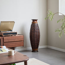 Load image into Gallery viewer, Hand Woven Bamboo Floor Vase, Decorative Accent For Living Room - Acacia Wood
