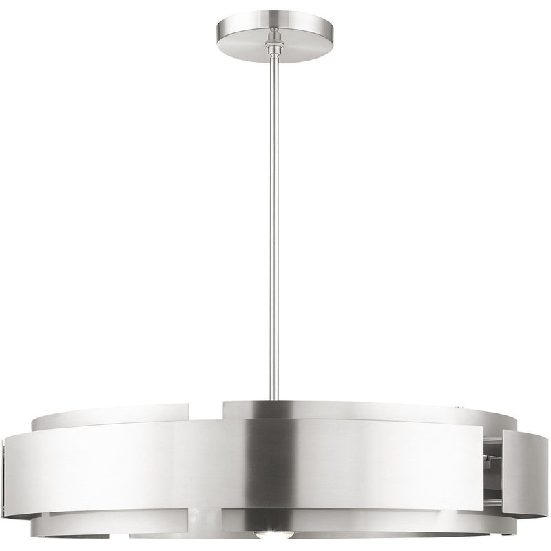 16'' Seven Light Dimmable Chandelier With Shades - Nickel