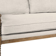 Load image into Gallery viewer, Linen Blend Sofa With Brown Legs - Ivory
