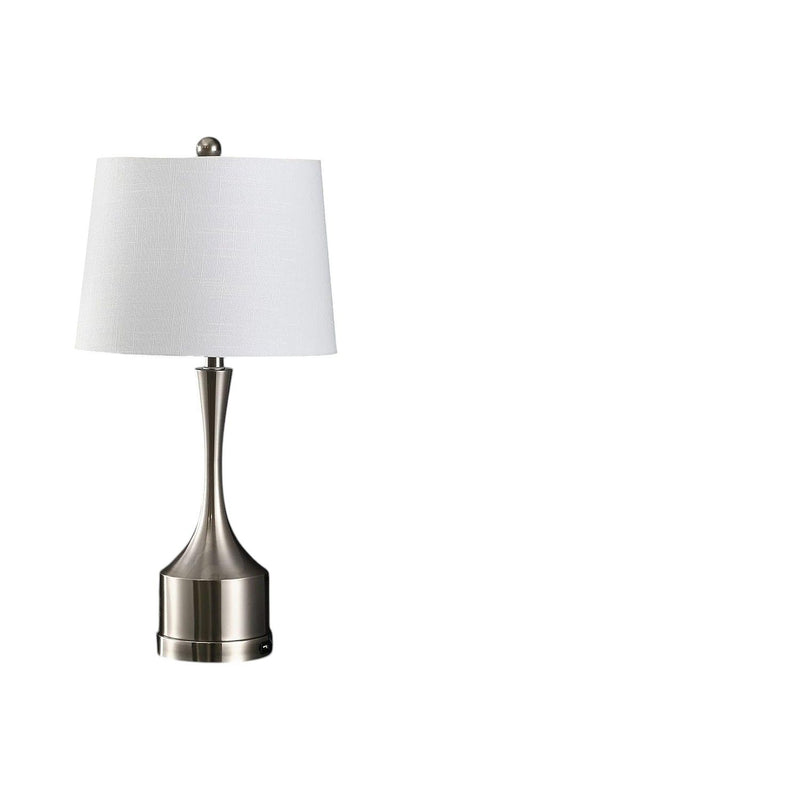 26" Novelty Table Lamps With Empire Shades (Set of 2) - Nickel
