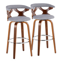 Load image into Gallery viewer, Gardenia - Mid Century Modern Fixed Height Barstool With Swivel With Round Footrest (Set of 2)
