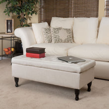 Load image into Gallery viewer, Button-Tufted Upholstered Ottoman With Hidden Storage - Linen
