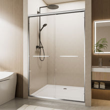 Load image into Gallery viewer, Aluminum Frame Double Double Soft Close Shower Door, Tempered Glass And Dual Stainless Steel Handles
