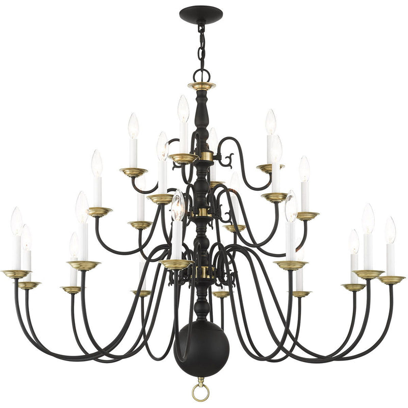 37" Multi Light Dimmable Chandelier With Shades - Black