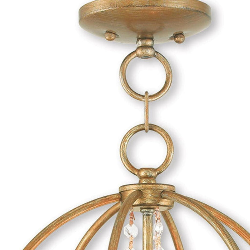 16" Three Light Dimmable Chandelier With Shades - Gold
