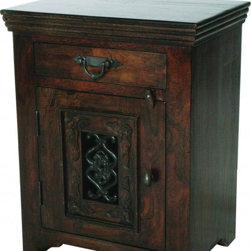 One Drawer Nightstand - Dark Brown