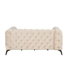 Load image into Gallery viewer, 63&quot; Velvet Upholstered Loveseat Sofa,Modern Loveseat Sofa with Button Tufted Back,2-Person Loveseat Sofa Couch for Living Room,Bedroom,or Small Space,Beige
