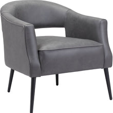 Load image into Gallery viewer, Faux Leather Arm Chair - Gray And Gold
