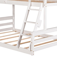 Load image into Gallery viewer, Twin over Full House Bunk Bed with Built-in Ladder,White
