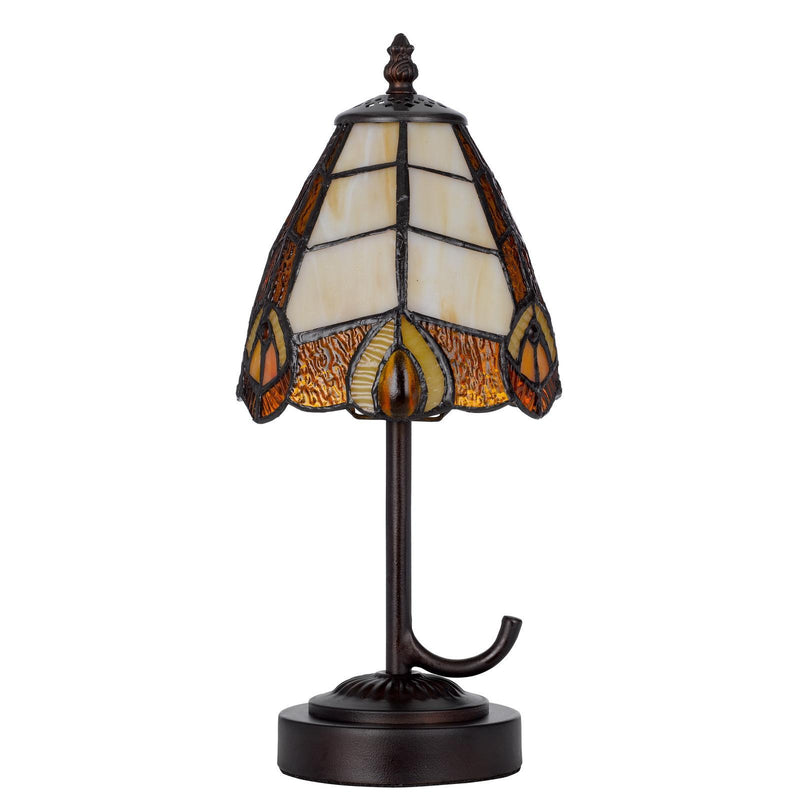 Abstract Round Tiffany Lamp With Cone Shade (752005) - Bronze