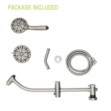 Load image into Gallery viewer, Multi Function Dual Shower Head Shower System With 4.7" Rain Showerhead, 7 Function Hand Shower, Adjustable Slide Bar
