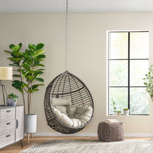 Load image into Gallery viewer, Morris Teardrop - Hanging Chair With Chain And Water Resistant Cushions
