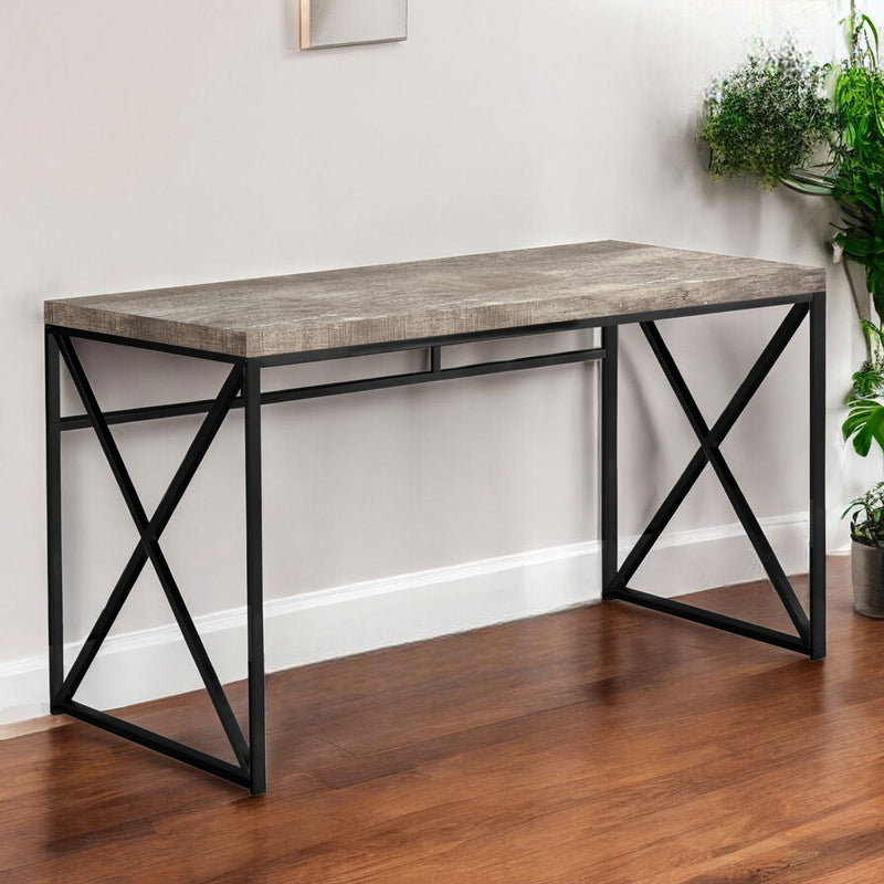 24" Computer Desk - Taupe And Black
