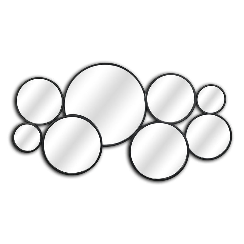 Metal Round Cojoined Accent Mirrors (Set of 8) - Black