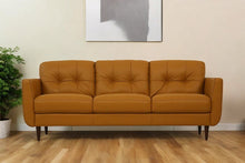 Load image into Gallery viewer, Leather Sofa With Black Legs - Orange
