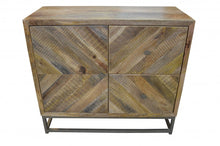 Load image into Gallery viewer, Solid Wood Accent Chest With A Door And Shelves - Shades of Natural Brown
