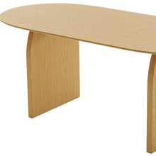 Load image into Gallery viewer, 67" Solid Wood Mirrored Double Pedestal Base Oval Dining Table - Natural
