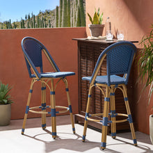 Load image into Gallery viewer, Outdoor Rattan And Aluminum French Barstools (Set of 2)
