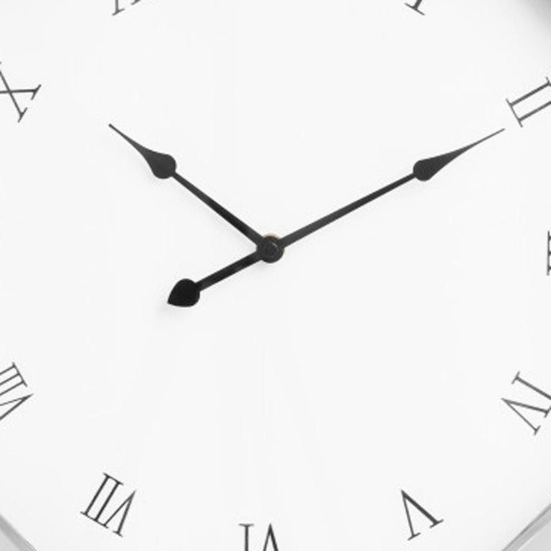 Mirrored Silent Analog Geometric Wall Clock (635637) - Silver
