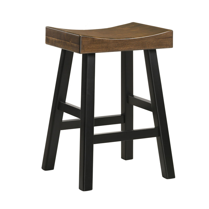 Solid Wood Backless Counter Height Bar Chair - Brown And Black