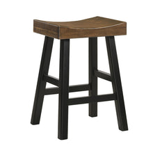 Load image into Gallery viewer, Solid Wood Backless Counter Height Bar Chair - Brown And Black
