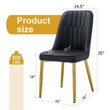 Load image into Gallery viewer, Modern Dining Chairs With Metal Legs And Simple Line Design On Backrest
