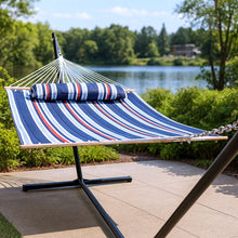 Load image into Gallery viewer, Striped Double Hammock - Blue / Red / White
