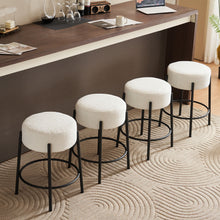 Load image into Gallery viewer, Round Bar Stools (Set of 2), Contemporary Upholstered Dining Stools For Kitchens, Coffee Shops And Bar Stores

