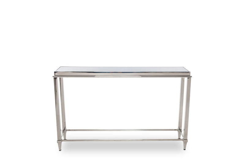 Glass Frame Console Table - Silver