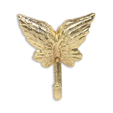 Load image into Gallery viewer, 5" Cast Iron Butterfly Wall Hook - Gold
