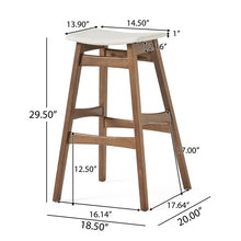 Load image into Gallery viewer, Mid Century Modern Bar Stool Set With Upholstered Seating
