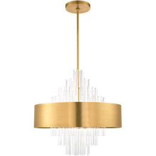 Load image into Gallery viewer, Ten Light Dimmable Chandelier With Shades - Brass
