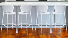 Load image into Gallery viewer, Heavy Duty Plastic Low Back Counter Height Bar Chairs (Set of 4) - White
