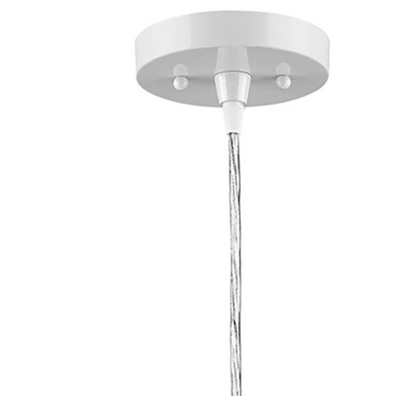 Metal Hanging Light With Dome Shade - White