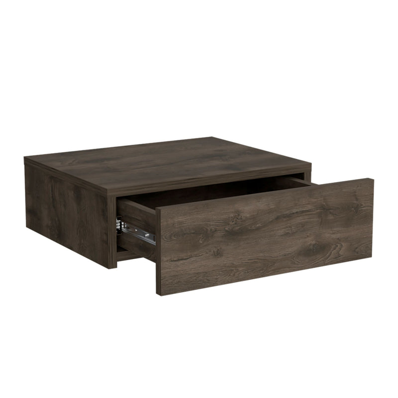 Wood One Drawer Floating Nightstand (734199) - Brown
