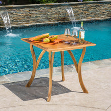 Load image into Gallery viewer, Outdoor Rectangular Table With Curved Legs And Perpendicular Wooden Slats Table Top
