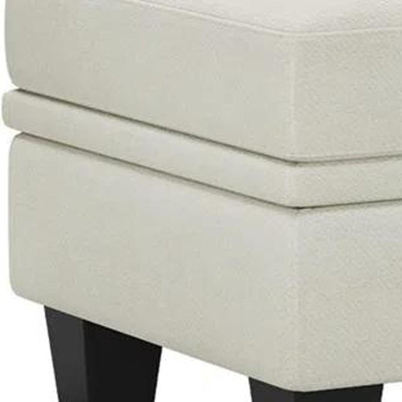 Chenille Storage Ottoman (714402) - Beige / Black