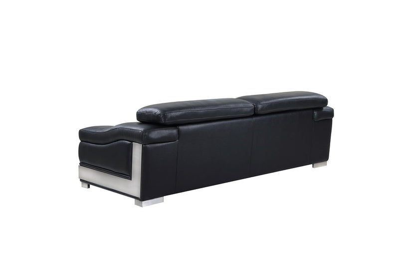 Italian Leather Sofa (720452) - Black