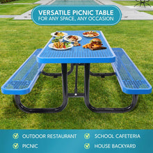 Load image into Gallery viewer, Outdoor Steel Picnic Rectangular Table With Umbrella Pole
