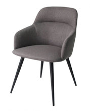 Load image into Gallery viewer, Upholstered Fabric Metal Dining Arm Chair - Gray
