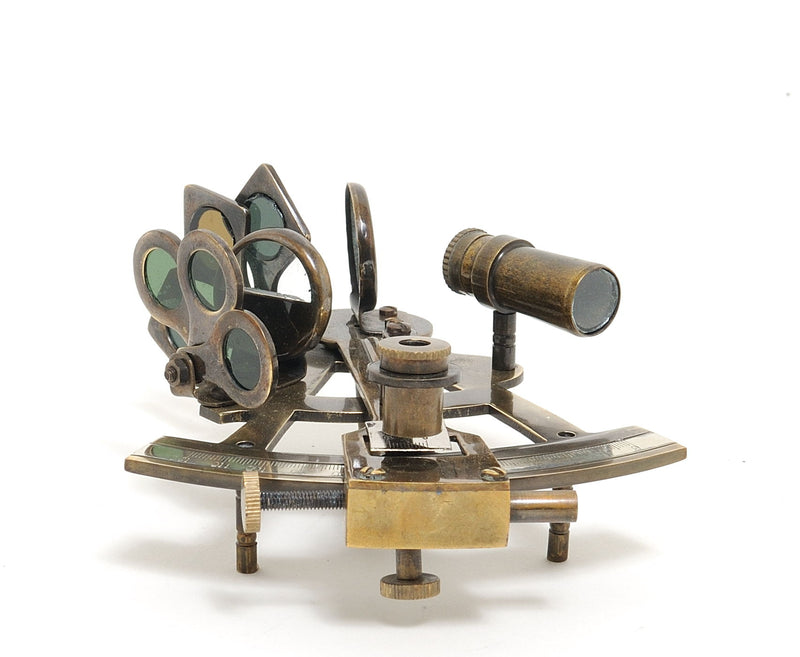 Nautical Sextant In Box Medium - Brass