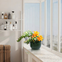 Load image into Gallery viewer, 3 Pieces Flowerpot, Planter For Patio, Garden Or Windowsills - Dark Green
