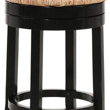 Load image into Gallery viewer, Solid Wood Swivel Backless Counter Height Bar Chair - Natural And Black

