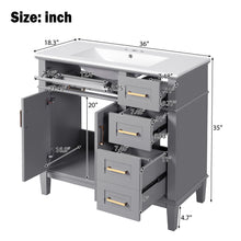 Load image into Gallery viewer, Modern Bathroom Vanity With Ceramic Sink, Soft Close Storage Cabinet
